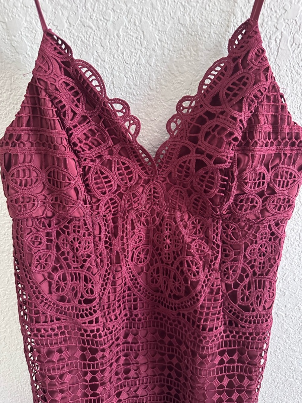 Bardot Versailles Burgundy Crochet Lace Cocktail Dress NWT Size 8 - Picture 3 of 13
